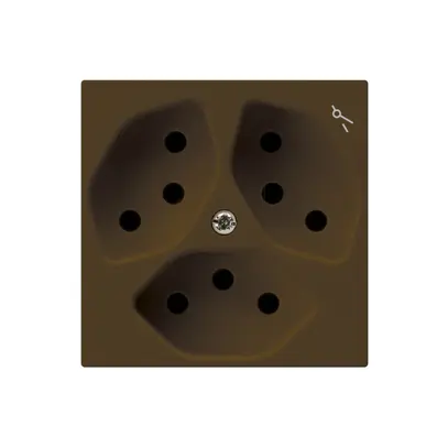 Presa kallysto 3×T13 marrone con protezione bambini 