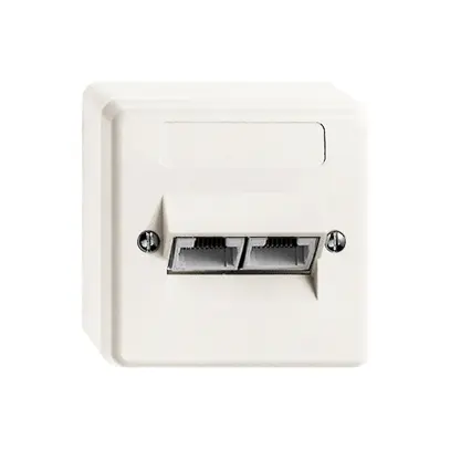 Boîte de raccordement AP standard 2×RJ45 blanc 