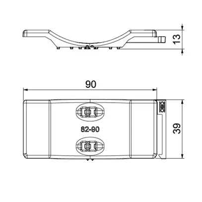Contre-plaque Bettermann combinée avec contre-plaque double 82…90mm, PP, grc 
