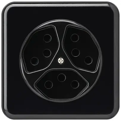 Presa INC basico 3×tipo 13 nero con protezione bambini 