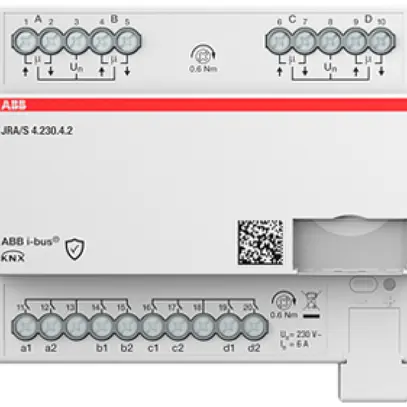 Attuatore per persiana AMD ABB JRA/S4.230.4.2 4-volte 6A/230VAC misura.tde ingr. 