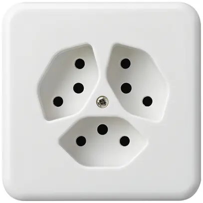 Prise ENC basico 3×type 13 blanc avec sécurité enfants pour BOMI 