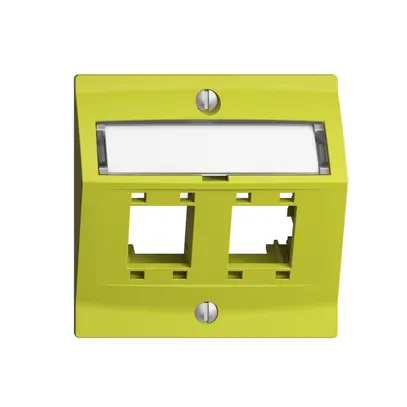 Kit de montage EDIZIOdue, avec capot de sortie oblique, pour 2×RJ45, lemon 