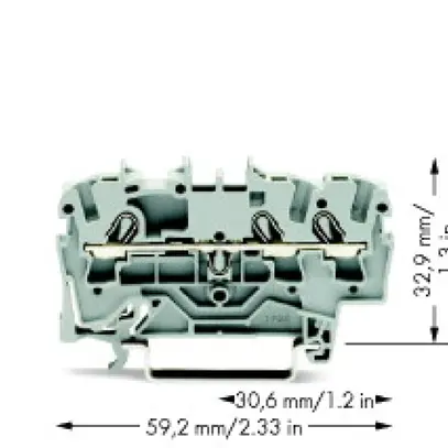 Durchgangsklemme WAGO TopJob-S 2.5mm² 3L grau Serie 2002 