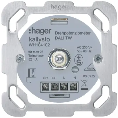 Intérieur pour potentiomètre de puissance DALI TW Hager avec plaque de fixation 