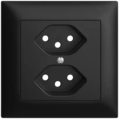 Kit frontal EDIZIOdue noir 88×88mm 2×T13 avec shutter 