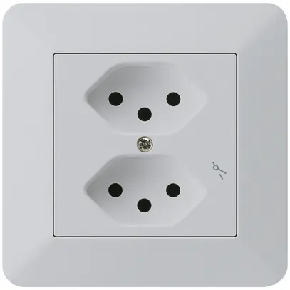 Prise ENC kallysto.trend 2×T13/1 gris clair avec sécurité enfants 