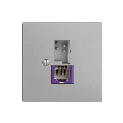 Prise T+T 6P/1×RJ45 DSL-à large bande EDIZIOdue silver 