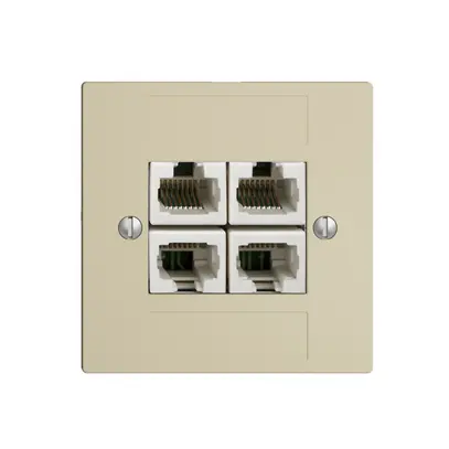 Presa INC 4×RJ45/u 4P sep.EDIZIOdue vanille, ITplus 