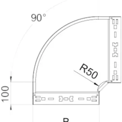 Gomito 90° Bettermann RBM 35×300mm zincato 