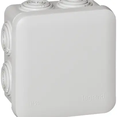 AP-Abzweigdose PLEXO 80×80mm leer mit Würgenippel, grau 