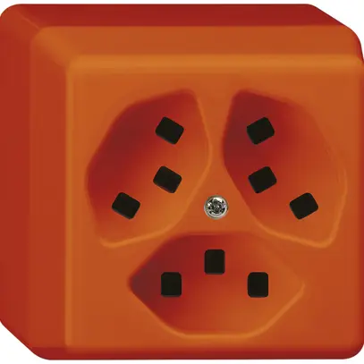 AP-Steckdose Hager basico 3×Typ 23 P orange 