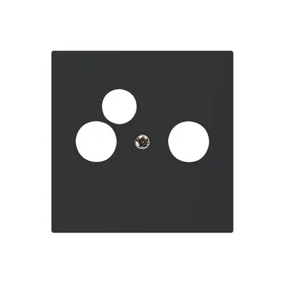 Plaque frontale kallysto noir pour R/TV-NET 60×60mm 