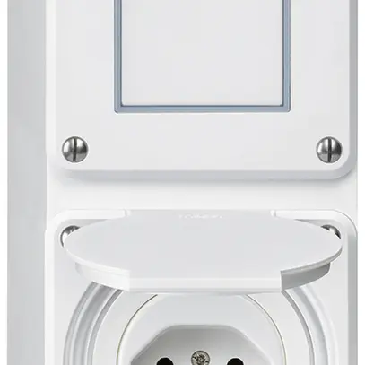 Combinaison AP Hager robusto I-I verticale 3/1L+type 13, blanc 