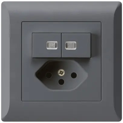 Combinazione luminosa INC 2×A-R/1P+T13 antracite kallysto.line 2 lenti 