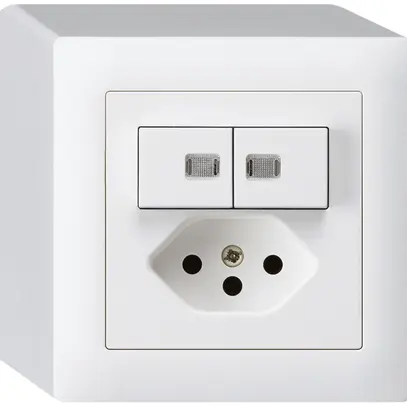 AP-Leuchtkombination 2×AR/1L+T13 weiss kallysto 2 Linsen 