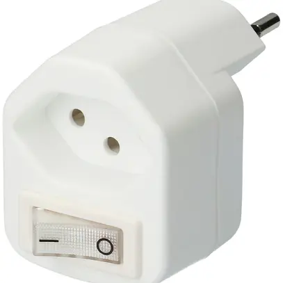 Fiche de dérivation MH 1×T13 blanc avec interrupteur 