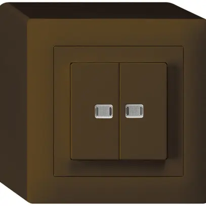 Interruttore pulsante luminoso AP kallysto 1/3+3/1 con 2 lenti marrone 