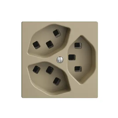 Presa EDIZIOdue 3×T23 sand 16A, con morsetti innest. 