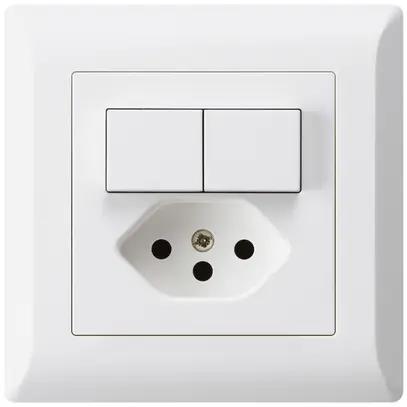 Combinazione INC 2×A-R/1P+T13 bianco kallysto.line 