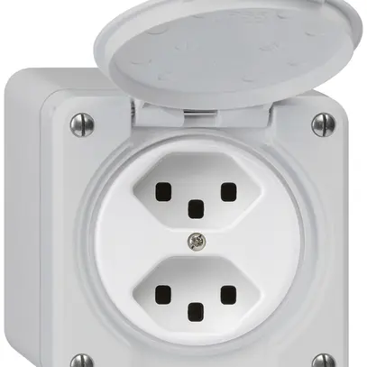 Prise AP robusto 2×type 23 gris 