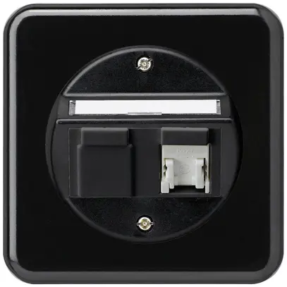 Insert pour prise ENC basico C cat.5e 1×RJ45/u sortie oblique noir 