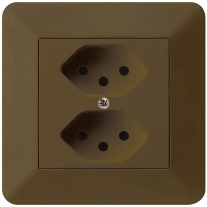 Prise ENC kallysto.trend 2×T13 brun avec sécurité enfants 