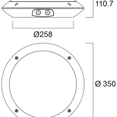 Plafonnier LED Sylvania START HF SEN 14W 1450lm 830 IP66 VAR Ø350 noir 