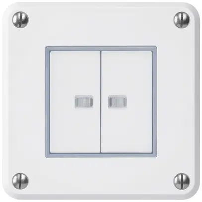 Contatto pulsante INC robusto IP55 2×1P bianco 2×illuminato per combinazione 