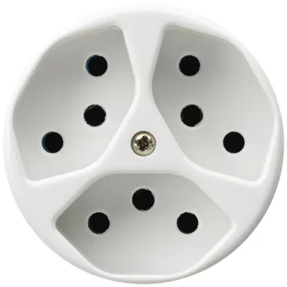 Inserto per presa basico 3×tipo 13 bianco con protezione bambini 