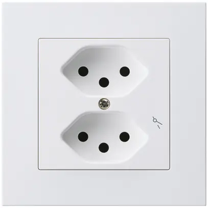 Presa INC kallysto.pro 2×T13/1 bianco con protezione bambini 