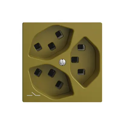 Prise 3×T23 Feller EDIZIOdue F, 1×séparé, bornes enfichables, olive 