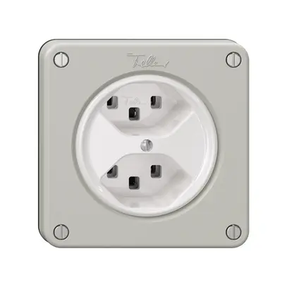 Prise NEVO, 2×T23, gris clair 