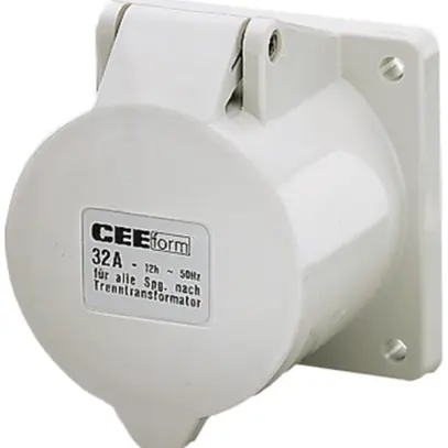 Presa INS IP44 grigio 5P 32A 0…50V 1h, 75×75×55mm 