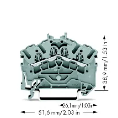 Durchgangsklemme WAGO TOPJOB S 2.5mm² 4L grau 