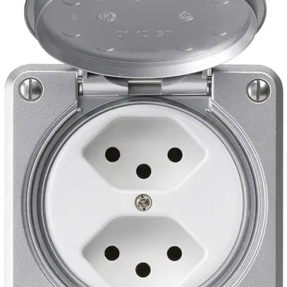 Presa INC robusto 2×tipo 13 alluminio 