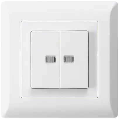 Contact à poussoir lumineux ENC kallysto.line 2×A-R/1P avec 2 lentilles blanc 