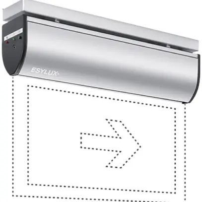 Luminaire de secours ESYLUX SLD LEDi SC/C montage au plafond 