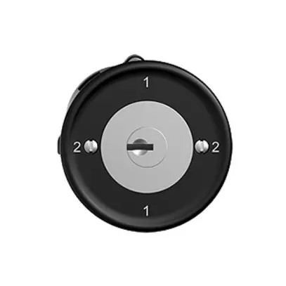 Interruttore rot.INC STANDARDdue 3/1L nero, con serratura di sicur. 