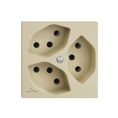 Prise ENC EDIZIOdue 3×T13 vanille, 1×S, avec shutter 