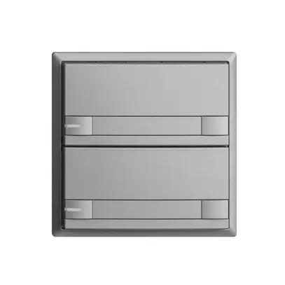 Poussoir ENC KNX 2× EDIZIOdue colore silver RGB avec LED avec insert papier 