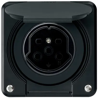 Presa INC HA robusto tipo 15 con morsetti a innesto con coperchio nero 