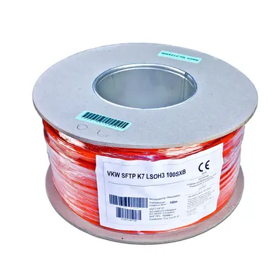 Cavo di rete S/FTP, 100 m, arancione Cat.7, AWG23, LSOH3, 1000Mhz, Cca s1a d1 