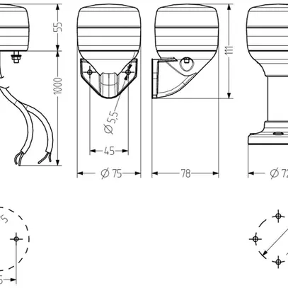 Lampe clignotante LED Auer Signal PCL.230.72AK 230…240VAC, orange 