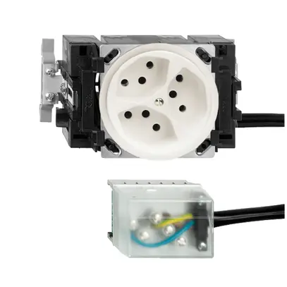 EB-Steckdose FH 3×T13 L1 weiss 53mm für Flachkabel Powerbus 