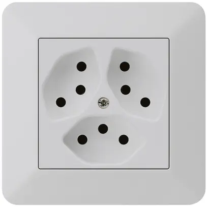 Prise ENC kallysto.trend 3×T13 gris clair avec sécurité enfants 