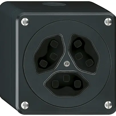 Presa AP Hager robusto, 3×T23, Q, nero 