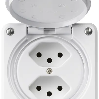 Prise ENC robusto 2×type 13 blanc 