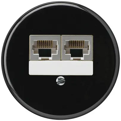 Insert pour boîte ENC basico 2×RJ45s parallèle noir 