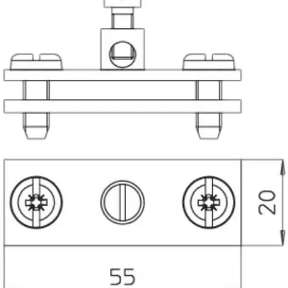 Morsetto di terra Bettermann 16mm² vite 1×M5×12mm 2×M6×16mm acciaio zincato 